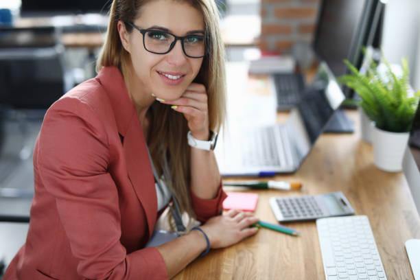 istock Pretty lady and stuff on desk 1277752186