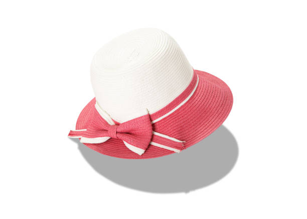Side view of a purple felt hat. isolated on 255 white background.