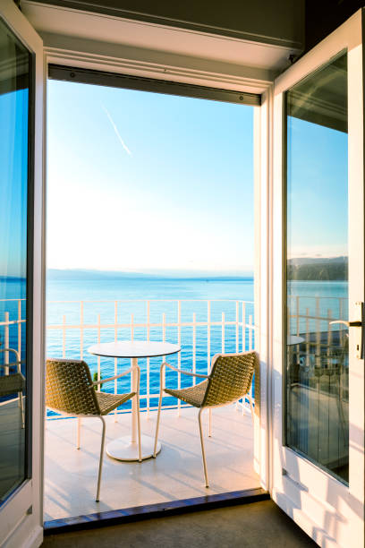 istock Hotel room balcony with amazing sea view 1277753637