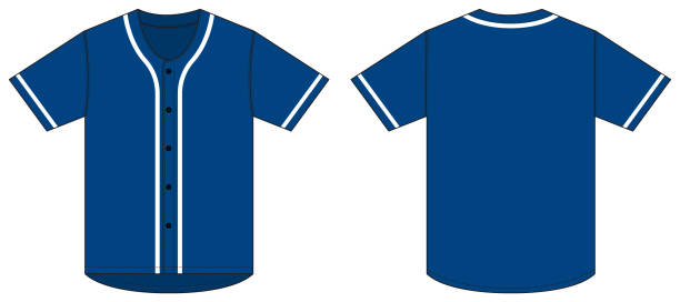 illustrations, cliparts, dessins animés et icônes de chemise de shortleeve de jersey (chemise uniforme de base-de-base) illustration vectorielle de modèle - créateur de mode