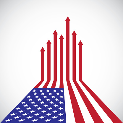 Creative American Flag, red arrows, vector illustration
