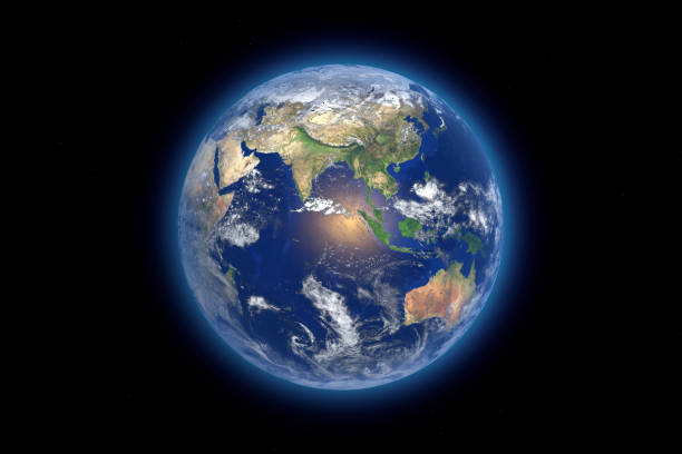istock Blue Planet Earth Globe View from Space. Elements of this image furnished by NASA. 3d Rendering 1277760122