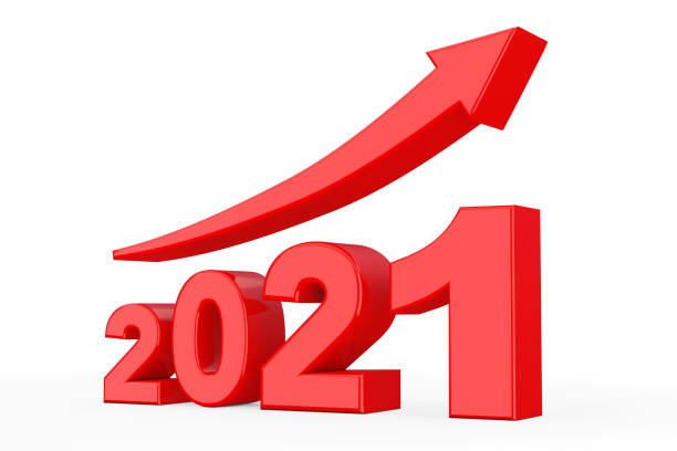 istock Progress Arrow in New 2021 Year Sign. 3d Rendering 1277760186
