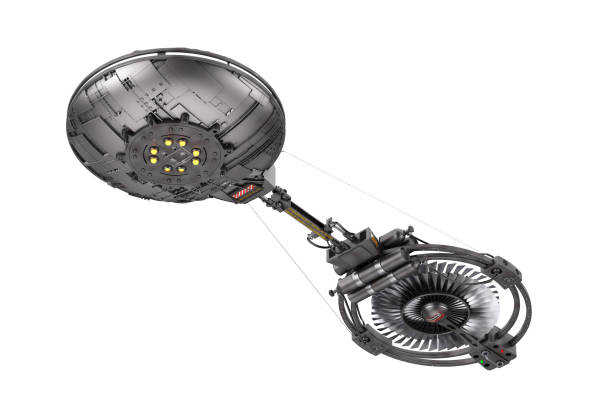 istock Spaceship, Space Station or Alien UFO Spacecraft in Flight. 3d Rendering 1277760202