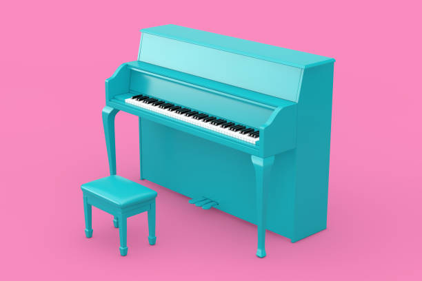 istock Music Concept. Blue Piano in Duotone Style. 3d Rendering 1277760250