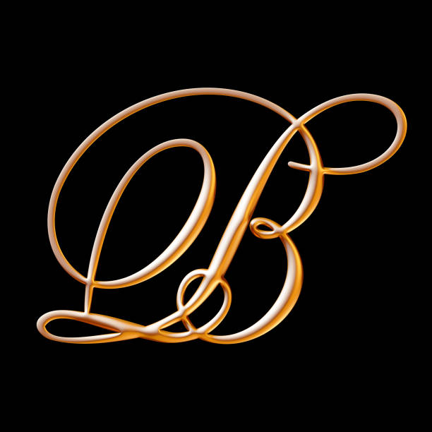 istock Golden alphabet, embossed letter b, 3d illustration 1277760265