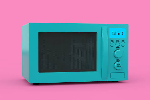 istock Blue Modern Microwave Oven as Duotone Style. 3d Rendering 1277760411