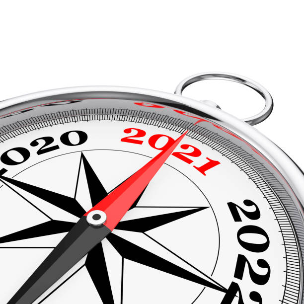 istock Direction to New 2021 Year Conceptual Compass Closeup. 3d Rendering 1277760489