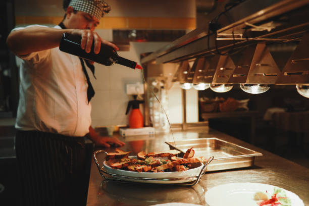 Filet Mignon Bites being prepared in the kitchen