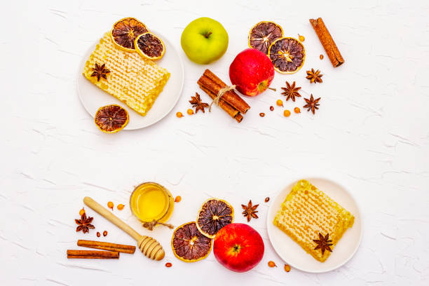 istock Apple pie baking concept. Ripe apples, fresh honey, fragrant spices and healthy ingredients 1277763082