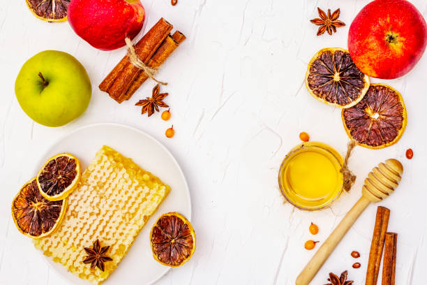 istock Apple pie baking concept. Ripe apples, fresh honey, fragrant spices and healthy ingredients 1277763110