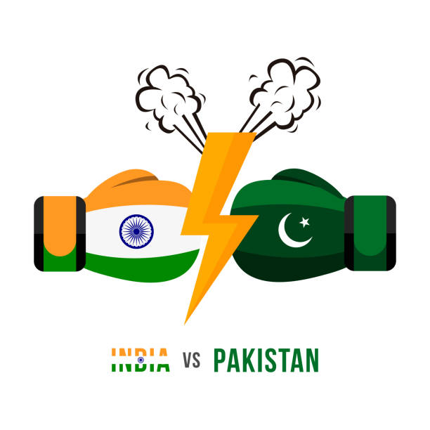 India Vs Pakistan Concept Of Trade War Fight Or War On Border Between India  And Pakistan Vector Illustration Stock Illustration - Download Image Now -  iStock