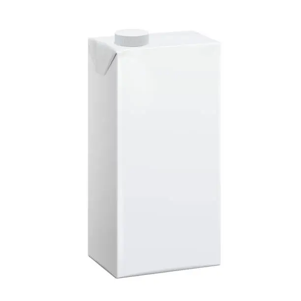 Vector illustration of Realistic White carton pack For juice