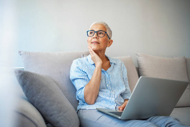 istock Mature woman working on laptop 1277767080