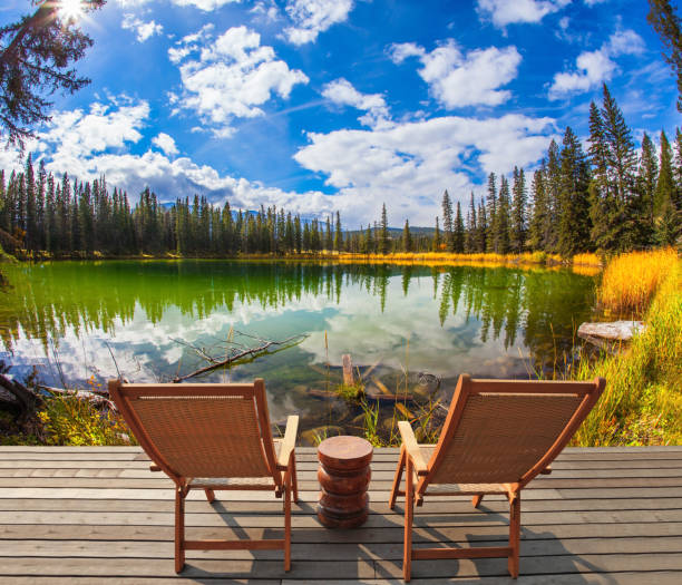 istock Two wooden sun loungers 1277767510