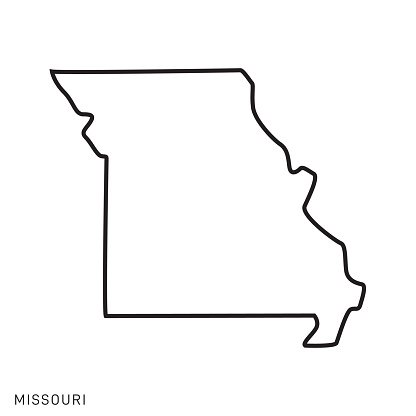 Missouri - States of USA Outline Map Vector Template Illustration Design. Editable Stroke. Vector EPS 10.