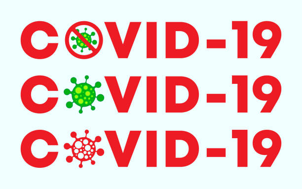 istock Covid-19 typography with coronavirus symbol and warning sign. Vector illustration 1277772358