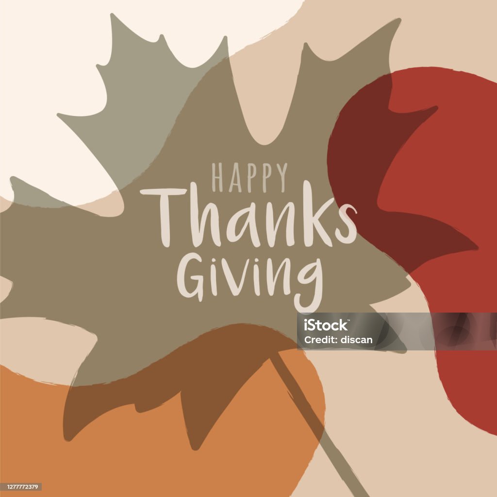 Happy Thanksgiving card with autumn leaves. Happy Thanksgiving card with autumn leaves. Stock illustration Thanksgiving - Holiday stock vector