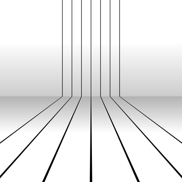 Parallel stripes, passing a corner like running tracks. Shadow effect. Parallel stripes, passing a corner like running tracks. Shadow effect. parallel stock illustrations