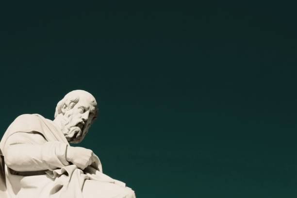 statue of the ancient greek philosopher plato - plato philosopher statue greek culture imagens e fotografias de stock