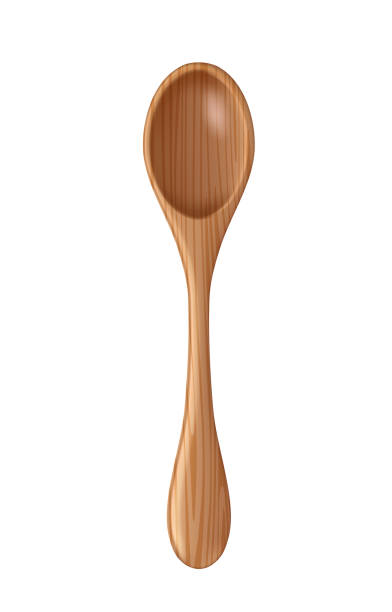 Wooden spoon for food Wooden spoon for food on white background, cutlery. Vector. wooden spoon stock illustrations