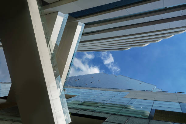 istock Sky bridge linking two buildings together over blue sky 1277782382