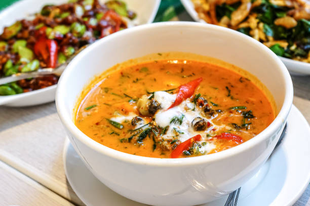 istock Thai fine restaurant share dishes food - Shell red curry 1277782434