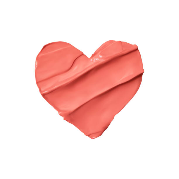 istock Lip gloss smudges heart form isolated on white background realistic vector illustration, top view. Palette with color swatches with lipstick smears 1277782827