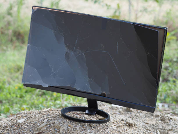 istock Broken broken monitor thrown to landfill. 1277782838