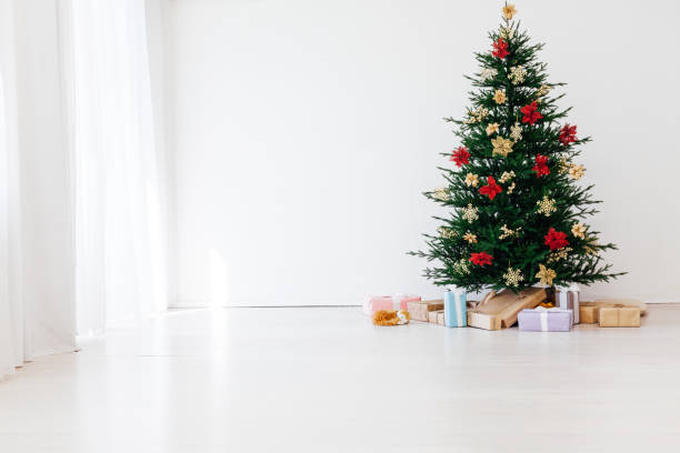 istock Christmas banner with Christmas tree. Christmas concept with copy space, place for text 1277783840