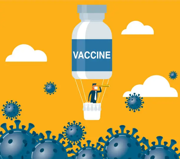Vector illustration of Coronavirus crisis - vaccine