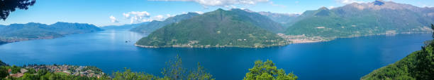 istock aerial wide angle view on Lake Maggiore and the Alps 1277790411