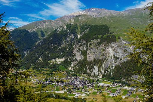 Val d'Hérens valley in Valais, Switzerland in summertime