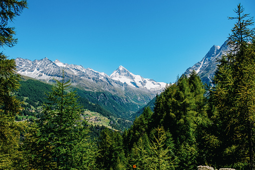 Green Val d'Hérens valley in Valais, Switzerland
