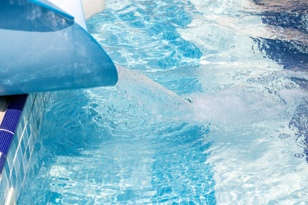 istock Refreshing swimming pool sunny day, with blue water relax vacation concept 1277794883