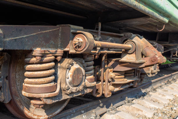 istock Old train vintage wheels on the railroad. 1277794977