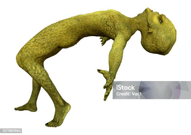 Ilustrasi 3d Alien Hijau Di Atas Putih Foto Stok - Unduh Gambar