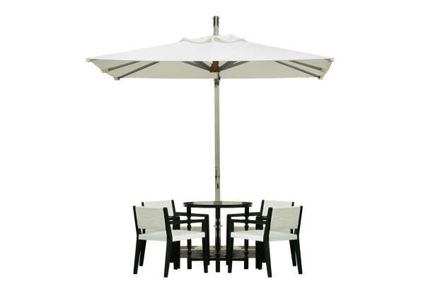 istock Outdoor Coffee Table Set and Umbrella Isolated on White Background 1277802148