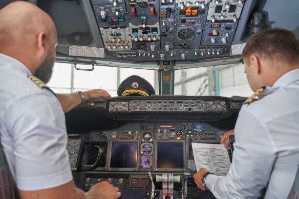 istock Aircraft cockpit with two colleagues in it 1277802645