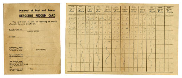 istock British World War Two Kerosene Record Card 1277806127
