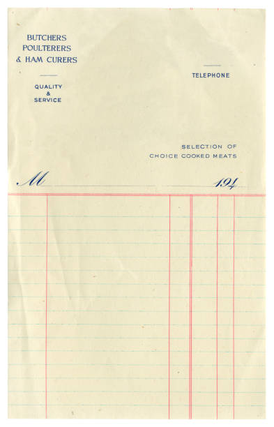 istock Butcher's billhead from the 1940s 1277806291