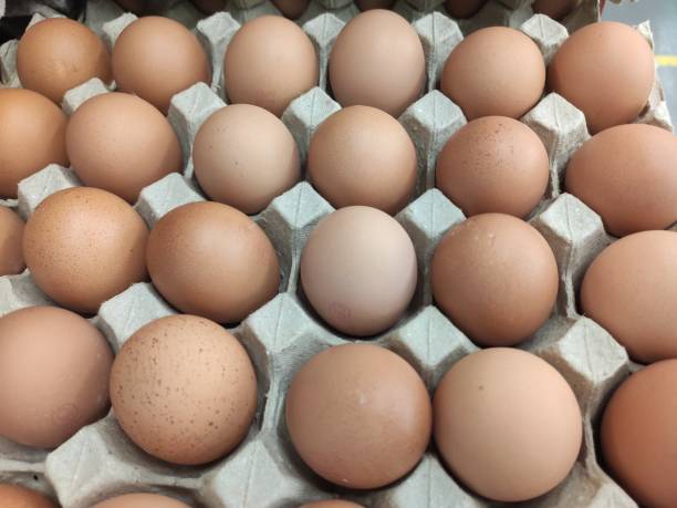istock Fresh eggs sold on the street market stall 1277806849