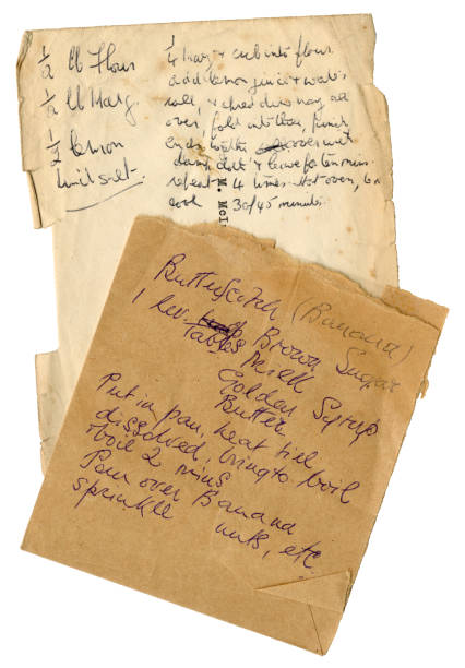 istock Two recipes hand written on the backs of envelopes 1277807529