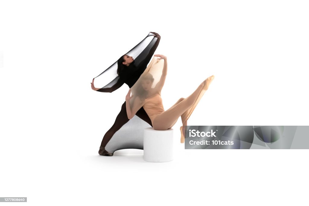 Ballerina is dancing transparent socks Adult Stock Photo