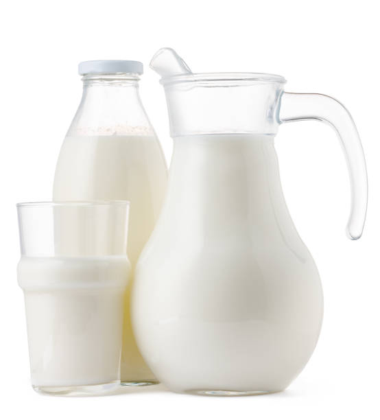 istock Glassware full of fresh milk isolated on white 1277811330