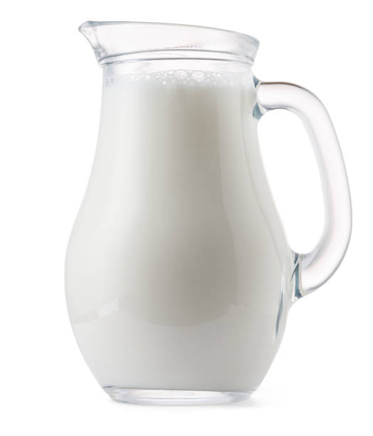 istock Glass milk jar isolated on white background 1277811631