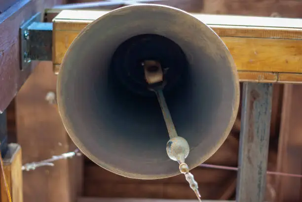 Photo of Large church bell down up.