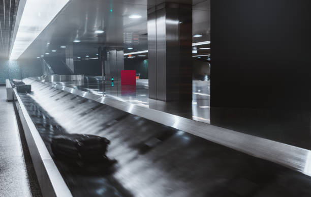 istock Baggage conveyor belt in the airport 1277820576