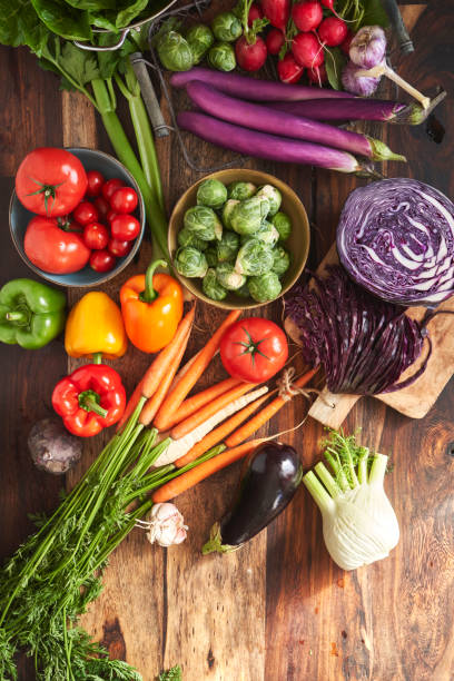 istock Variation of Healthy Vegetables on Rustic Background 1277823653