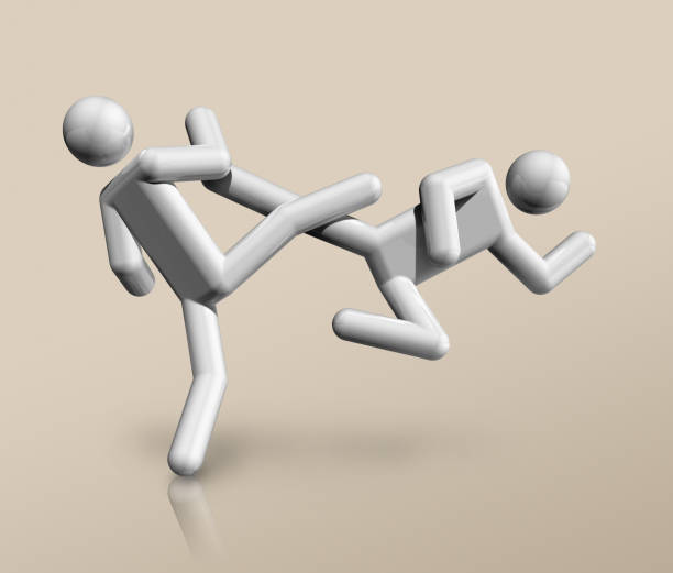 three dimensional taekwondo symbol, iconic sports. Illustration